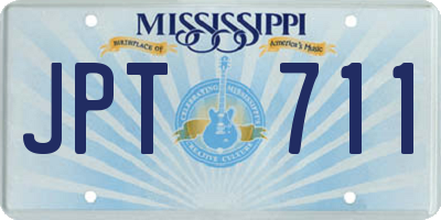 MS license plate JPT711