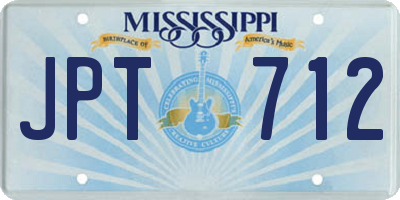 MS license plate JPT712
