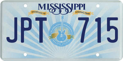 MS license plate JPT715