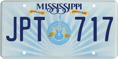 MS license plate JPT717