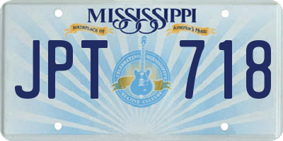 MS license plate JPT718