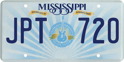 MS license plate JPT720