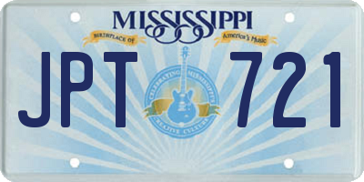MS license plate JPT721