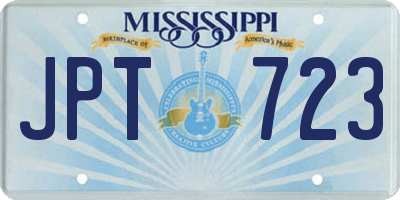 MS license plate JPT723