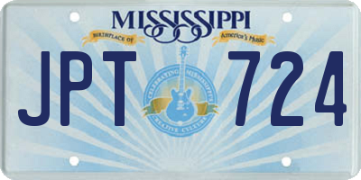 MS license plate JPT724