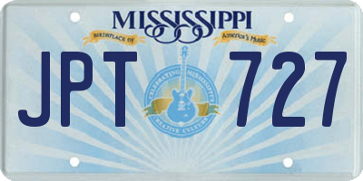 MS license plate JPT727