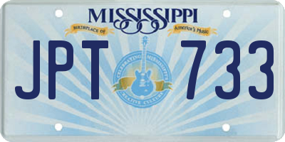 MS license plate JPT733