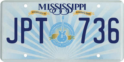 MS license plate JPT736
