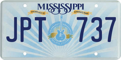MS license plate JPT737