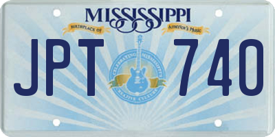 MS license plate JPT740