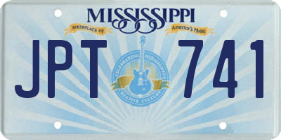 MS license plate JPT741