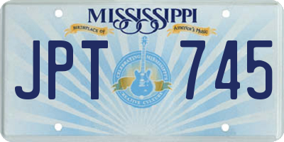 MS license plate JPT745