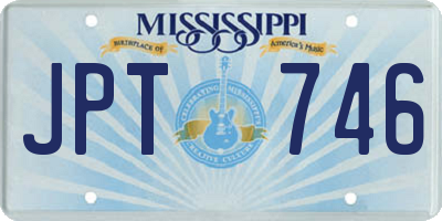 MS license plate JPT746
