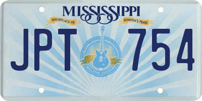 MS license plate JPT754