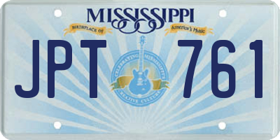MS license plate JPT761