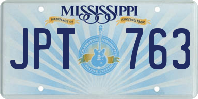 MS license plate JPT763