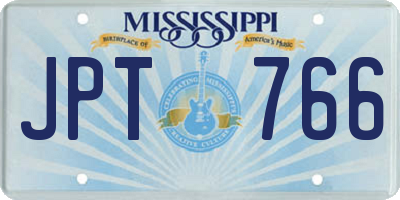 MS license plate JPT766