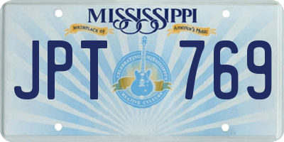 MS license plate JPT769