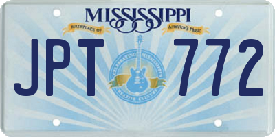 MS license plate JPT772