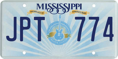 MS license plate JPT774