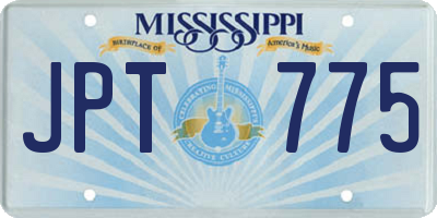MS license plate JPT775
