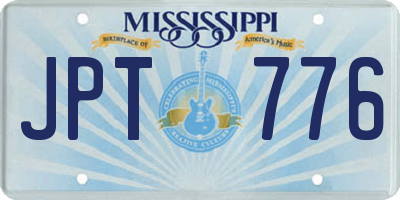 MS license plate JPT776
