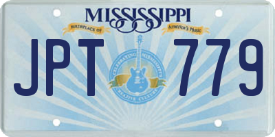 MS license plate JPT779