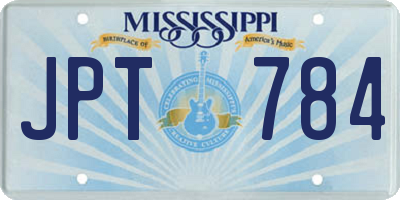 MS license plate JPT784