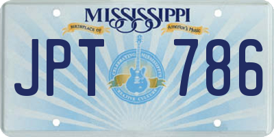 MS license plate JPT786