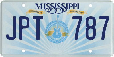 MS license plate JPT787