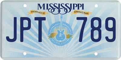 MS license plate JPT789