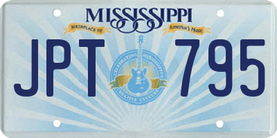 MS license plate JPT795