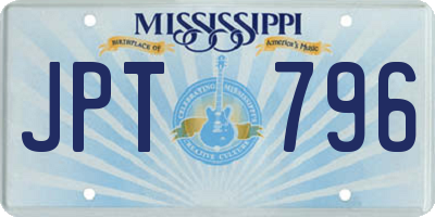 MS license plate JPT796