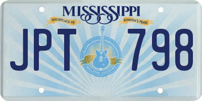 MS license plate JPT798