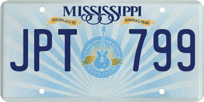 MS license plate JPT799