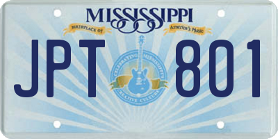 MS license plate JPT801