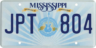 MS license plate JPT804