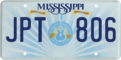 MS license plate JPT806