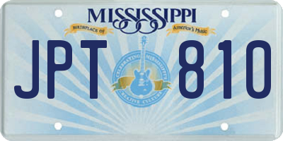 MS license plate JPT810