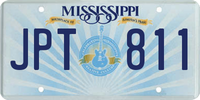 MS license plate JPT811