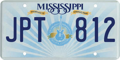MS license plate JPT812