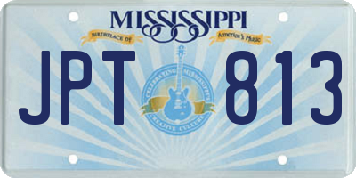 MS license plate JPT813