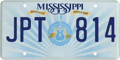 MS license plate JPT814