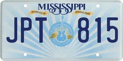 MS license plate JPT815