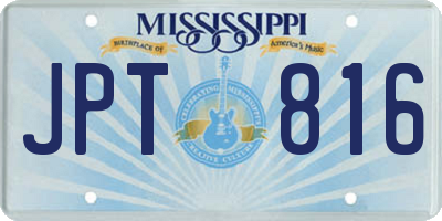 MS license plate JPT816