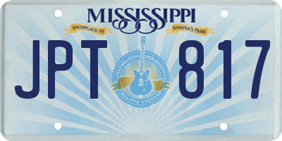 MS license plate JPT817