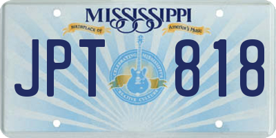 MS license plate JPT818