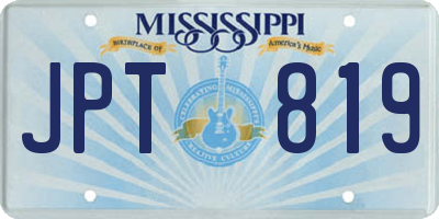 MS license plate JPT819