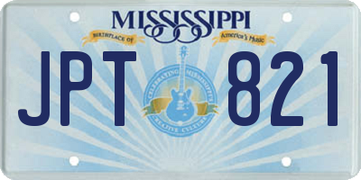 MS license plate JPT821
