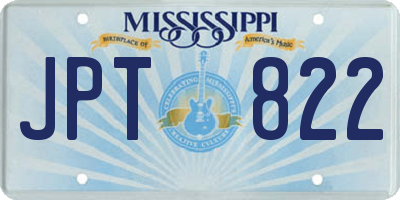 MS license plate JPT822